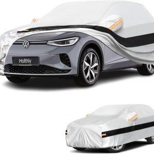Funda Coche Exterior SUV para Volkswagen/VW ID.4(2020-2026),Funda Coche 10 Capas de Protección,Cubre Coche 100% Impermeable,Antipolvo,Cortaviento,Impermeable a la Lluvia,Protección UV.