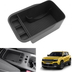 GAFAT Compatible con Jeep Avenger 2025 2026-2023 Electric Hibrido Consola Central Caja de Almacenamiento, Avengers Reposabrazos Organizador Estantes, de Monedas y Tarjetas, Avenger Accesorios