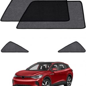 Juego de 4 parasoles para Coche Volkswagen ID.4 (2020-2025), parasoles para Ventana Lateral Trasera y Ventana Triangular, Tejido de Malla Transpirable, protección UV y térmica, privacidad para bebé