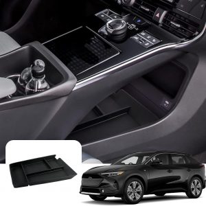 LFOTPP Caja de Almacenamiento de Consola Central de Silicona para Toyot*a Bz4x 2022 Central de Nivel Inferior, Organizador de Bandeja, Accesorios de Coche (solo apto para volante a la izquierda)