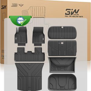 3W Set de 10 para Tesla Model Y Juniper 2025-2026(No para New Standard 2026), Alfombrillas y Bandeja de Maletero y Protector de Asiento, Thorex™ Para Todo Tipo de Clima, Alfombrilla a Medida 1-2 Filas
