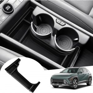 GAFAT Compatible con Hyundai Kona SX2 EV Electric 2024 2025 2026 Consola Central Caja de Almacenamiento, Kona Eléctrico 2025 Organizadora además del Portavasos [No para Gasolina & Hybrid] (Negro)