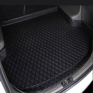 Coche Cuero Alfombrillas Maletero para Porsche Macan EV Electric 2024 2025, Tronco Bandeja Forro Protector Impermeable Trasero Funda, Accesorios Coche,Black