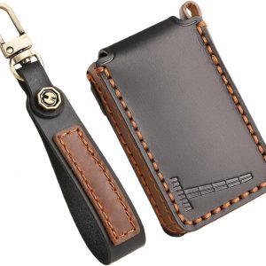 Funda de piel para llave de coche para Volvo EX30 EX40 2024 2025 6,2 cm x 3,5 cm, accesorio para Polestar 3 4 2026, funda para llaves, llavero negro