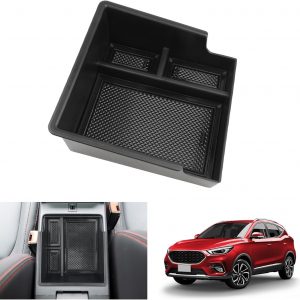 GAFAT MG ZS (Freno Manuale) Facelift 2022 2023 2024 Caja de Almacenamiento Consola Central, MG ZS 2023 Bandeja Organizadora Reposabrazo Guantera, Accesorios MG ZS [No para Frenos Electrónicas] (Negro)