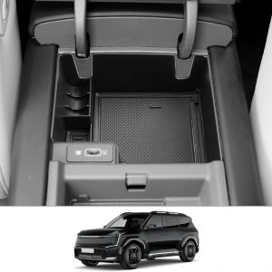CDEFG Compatible con Kia EV9 2023 2024 Consola Central Organizador Caja de Almacenamiento Almacenamiento Auto Center Console Tray EV9 GT Line 2024 Accesorios