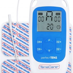 TensCare Perfect Tens – Dispositivo TENS Electroestimulador para Alivio del Dolor, 2 Canales, Programas Efectivos para Dolor de Espalda, Artritis y Lumbalgia