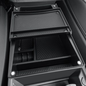 CDEFG Compatible con Kia EV3 2025 2026 consola central, caja de almacenamiento de doble piso debajo del reposabrazos central, organizador de consola central para coche, bandeja EV3 GT Line Accesorios