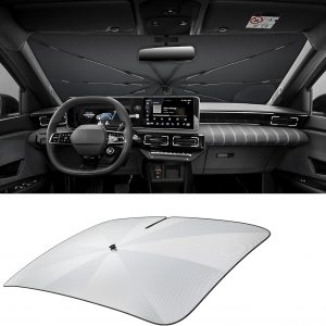 LUWU [Mejorado] Parasol Paraguas Coche Compatible con Renaul-t 5 E-Tech R5 2025 2026 Parabrisas Protección UV Parasol Auto Parabrisas Parasol Parasol Paraguas Accesorios 5 E-Tech R5