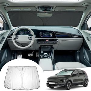 [Upgrade] GAFAT Compatible con Kia Niro SG2 EV Hybrid 2016-2025 2026 Parasol para Parabrisas Interior, Parabrisas Lunas Delanteras Protección Solar, Refrigeración, Protección UV, Niro Accesorios