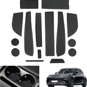 GAFAT Compatible con Mercedes Benz Smart #1 EV Electric 2023 2024 Alfombrillas Antideslizantes, Smart 1 2023 Alfombrillas de Goma, Consola Central, Costura de Puerta (Negro)