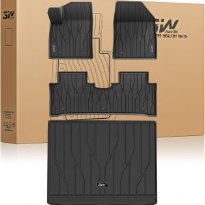3W para BYD ATTO 3 Yuan Plus 2022-2025 Alfombras de piso y alfombra de maletero, juego de alfombrillas Thorex aptas para perros para todo el año, fáciles de limpiar, impermeables antideslizantes