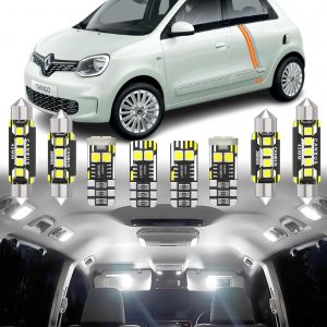 BMT xms Kit de Luces LED Interior para Renault Twingo 2 3 II III 2007-2024, Bombilla LED Interior para Coches y Camiones, Blanco Brillante 6000K, 6 Piezas