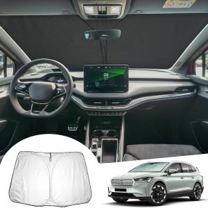 [Update] GAFAT Compatible con Skoda Enyaq Elroq RS SportLine 2021-2026 2027 Parasoles Parabrisas Interior, Enyaq IV 2025 Protección Solar, Refrigeración, Protección UV, UPF 50+, Elroq Accesorios