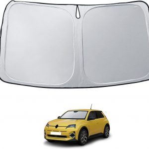 LUWU Compatible con Renault 5 E-Tech R5 2024 2025 2026 Parasol Coche Plegable Parabrisas Interior Parasol Parasol Delantero Protección UV Protección contra el Calor E-Tech R5 Accesorios