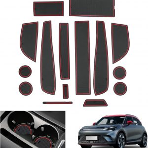 GAFAT Compatible con Mercedes Benz Smart #1 EV Electric 2023 2024 Alfombrillas Antideslizantes, Smart 1 2023 Alfombrillas de Goma, Consola Central, Costura de Puerta (Rojo)