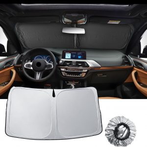 LUWU Compatible con BMW X3 G01 X4 G02 iX3 2019-2025 Protector solar para coche plegable Parabrisas interior Sombrilla solar Parabrisa frontal Protección UV Protección contra el calor X3 X4 G01 G02