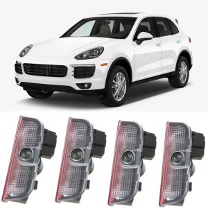 4Pcs Luces LED de Bienvenida para Porsche Cayenne/Macan/ 911/ Boxster/Cayman, Proyector de Luz para Puerta de Coche, Auto Accesorios