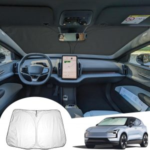 [Update] GAFAT Compatible con Volvo EX30 2024-2026 2027 Parasol Delantero Interior, EX30 2025 Accesorios Parabrisas Protector Solar, Enfriamiento, Protección UV, UPF 50+