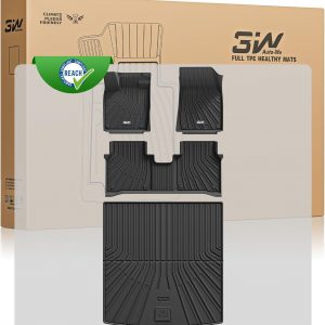 3W Alfombrillas 4 Piezas para Volkswagen ID.7 2024-2025, Incluyendo Alfombrilla de Maletero en Material Thorex™ Premium, Aptas para Todas Las Estaciones, Antideslizantes e Impermeables, Accesorios