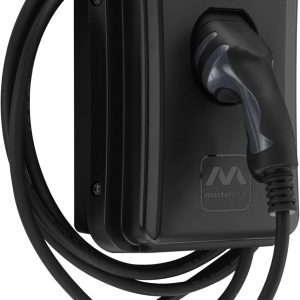 Masterplug Estación de Carga EV de Pared para Vehículos Eléctricos Tipo 2, Cargador Coche Eléctrico con Cable de 5m y Función de Fija Automático, Monofásico, Modo 3, RFID, IP65, 7.4kW, 32A, EVCM3BT7BR
