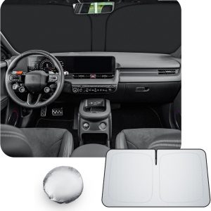 [Upgrade] CDEFG Compatible con Hyundai Ioniq 5 2021-2025 2026 Parasol Cubiertas Parasol Parabrisas Delantero Parabrisas Auto Parasol Accesorios