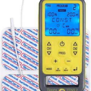 TensCare Sports TENS – Electroestimulador muscular. Programas predeterminados TENS, EMS y para masaje y programas manuales. Alivio del dolor, tonificación y relajación musculares.