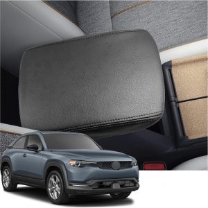 YEE PIN Compatible con Mazda MX-30 2021-2023 reposabrazos cubierta Mazda MX 30 reposabrazos central tapa cuero funda protectora consola central Mazda MX 30 accesorios cubierta de brazo (negro)