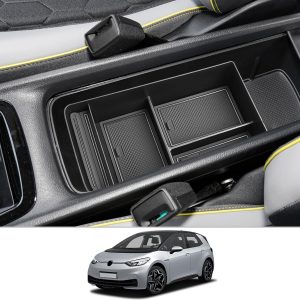 CDEFG Compatible con VW ID3 ID.3 / Cupra Born 2020-2023 2024 2025 consola central, reposabrazos, organizador de reposabrazos, caja de almacenamiento, guantera, bandeja de consola central para coche,