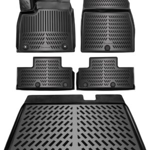 ELMASLINE 3D Tappetini Gomma e Vasca Baule per Renault Megane E-Tech 2022-2025 Eléctrico | Tappetini Auto | Vasca per il bagagliaio | Accessori Auto