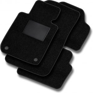 MOTOS Basic Alfombrillas coche de velours adecuado para Volkswagen Polo V 2009-2017 – Basic, Material, Negro – Experimenta un nuevo confort de conducción con un juego de alfombra de coche de terciopel