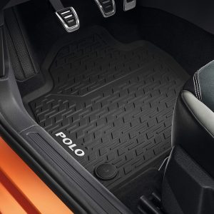 Volkswagen 2G106150282V – Alfombrillas de Goma para Todas Las Condiciones climáticas, Color Negro, con Texto en Polo