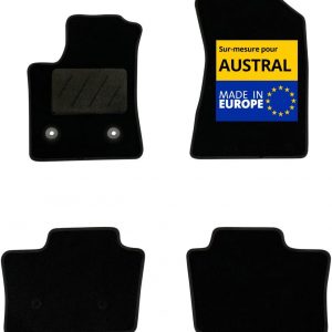 DBS – Alfombra de coche a medida para Renault AUSTRAL E-Tech Full Híbrido y 1.2 Mild Híbrido a partir de 07/2022 – Antideslizante con clips de fijación – 4 alfombrillas delanteras y traseras – Moqueta