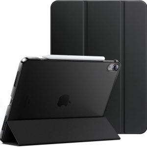 JETech Funda para iPad Air 13″ M4/M3/M2 (2026/2025/2024), Negro | Carcasa Trasera Translúcida Slim, Soporte Tríptico, Activación/Reposo Automático, Protección Antigolpes