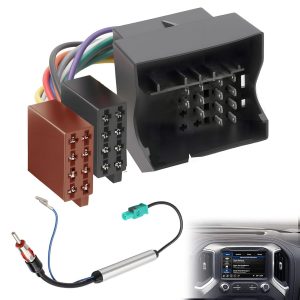 Audioproject A124 Kit adaptador de radio para coche Quadlock a ISO + adaptador de antena Fakra + DIN-ISO Compatible con VW/Ford/Audi/Skoda/Seat/Golf 5 6/Polo 9n Alimentación fantasma Radio para coche