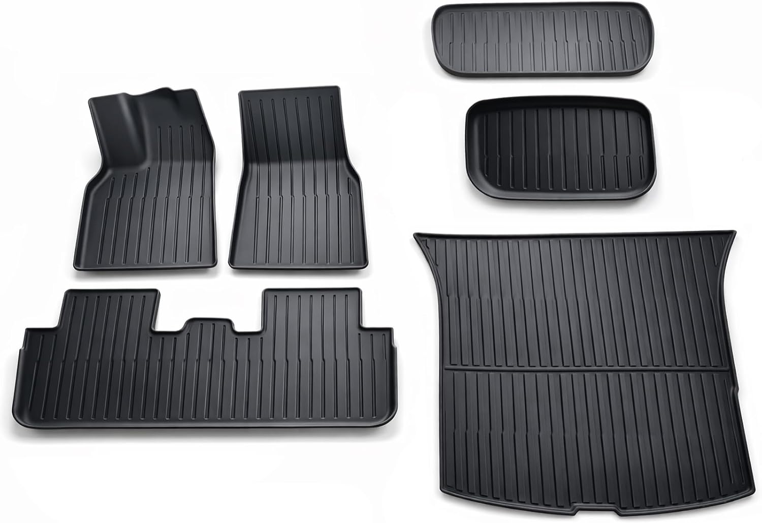 Juego de Alfombrillas 6 Piezas para Tesla Model Y 2025 - Tapetes de TPE Impermeables y Antideslizantes, Incluye Protector de Maletero y Frunk, Protección Todo Clima (Model Y)