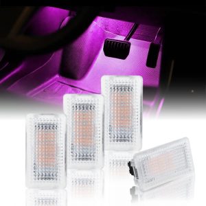 SENZEAL Bombillas LED interiores para Tesla Model 3/Y/S/X, lámpara de iluminación de repuesto ultrabrillante, para maletero, puerta, charco, guantera, equipaje, luces rosas (paquete de 4)
