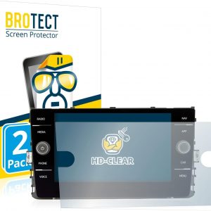 BROTECT Protector Pantalla para Volkswagen Polo GTI 2019 Composition Media 8″ Protector Transparente (2 Unidades) Anti-Huellas