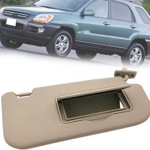 Visera Parasol Interior para Kia Sportage 2005-2010, Delantero Parabrisas Protección Solar Coche Izquierdo Derecho Lado Conductor Pasajero con Espejo, Beige Gris 8520103000,Beige- Right