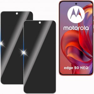 KULAIKE【2 Piezas Protector Pantalla Privacidad para Motorola Edge 50 Neo,Cristal Templado Anti Espía,Sin Burbujas,Anti-Espía Vidrio Película,Privacy Screen Protector,9H Dureza,Anti-Arañazo
