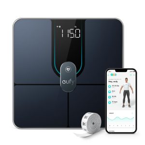 eufy P2 Pro Báscula de baño Digital, WiFi Bluetooth, composición corporal | Báscula de grasa corporal y muscular con app, 16 monitores, frecuencia cardíaca, IMC, alta precisión