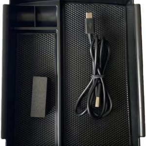 Caja de almacenaje para reposabrazos de consola central compatible con TESLA Model X S 2016-2020, con cargador inalámbrico
