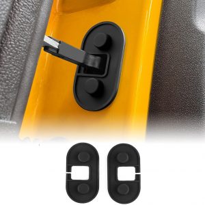 KUNGKIC Para Fiat 500 500c 500e Abarth 595 695 cubierta de gel de sílice cerradura de la puerta del coche cubierta de polvo accesorios piezas interiores accesorios de ajuste regalo 2 piezas (negro)