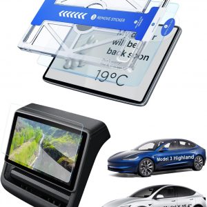 GAFAT 15,4″ + 8″ Tesla Model 3 Highland 2025 2024/ Model Y Juniper 2025 Protector de Pantalla de Cristal, con Kit de Alineación Automática y Caja sin Polvo, 9H Antigolpes HD Claro (No Nuevo 16)[2 PZS]