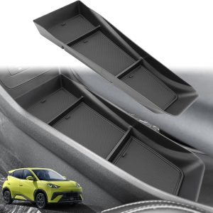 GAFAT Compatible con 2026 BYD Dolphin Surf 2025-2027 Consola Central Caja de Almacenamiento Abajo la Consola Central, Organizador de Dolphin Surf Estante, Con Esteras Antideslizantes, Silencioso