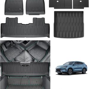 [6 PZS] GAFAT Compatible con BYD Seal U DM-i EV 2025 2026 2027 Alfombrillas de Goma + Maletero Juego Completo, TPE Todo Tipo de Climas para Suelo & Asientos & Maletero, Borde Alto Escaneo 3D Original