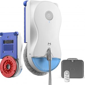 Hutt R10 Robot Limpiacristales con Sistema de Limpieza Híbrido Húmedo/Seco, 7000 Pa, Doble Spray HydroJet, Navegación NAVI 7.0, Disco Flotante 3D, Caja de Almacenamiento