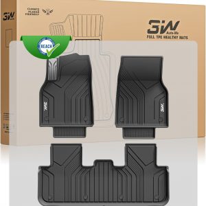 3W Alfombrillas de Coche para Tesla Model Y 2025 2026 Juniper Premium/Performance, Compatible con Standard, Thorex™ para Todo Clima para 1ª y 2ª Fila, Juego Completo, Accesorios, Negro