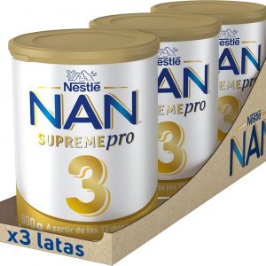 Nestlé NAN SUPREMEPRO 3 Leche de crecimiento en polvo, 3 botes de 800gr