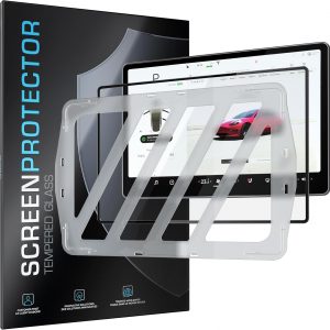 Inskin Protector de pantalla para Tesla Model X (2021-2024)/Tesla Model S (2021-2024), 43.2 cm, vidrio templado con pantalla táctil de navegación, UHD transparente, instalación de alineación